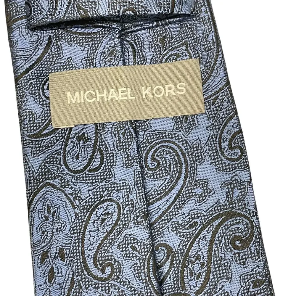 Michael Kors Blue Black Paisley Tie Wedding Guest Career Classic